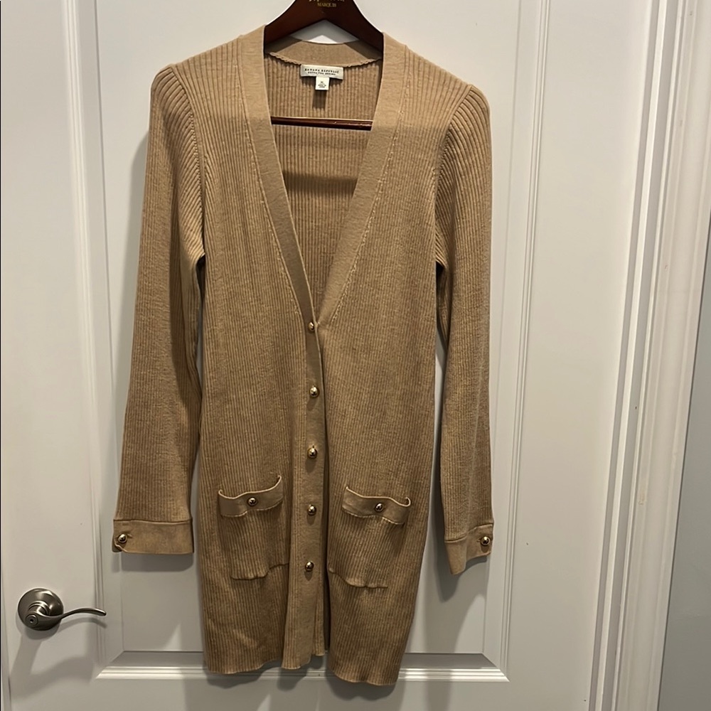 Tan Button-Up Women's Sweater